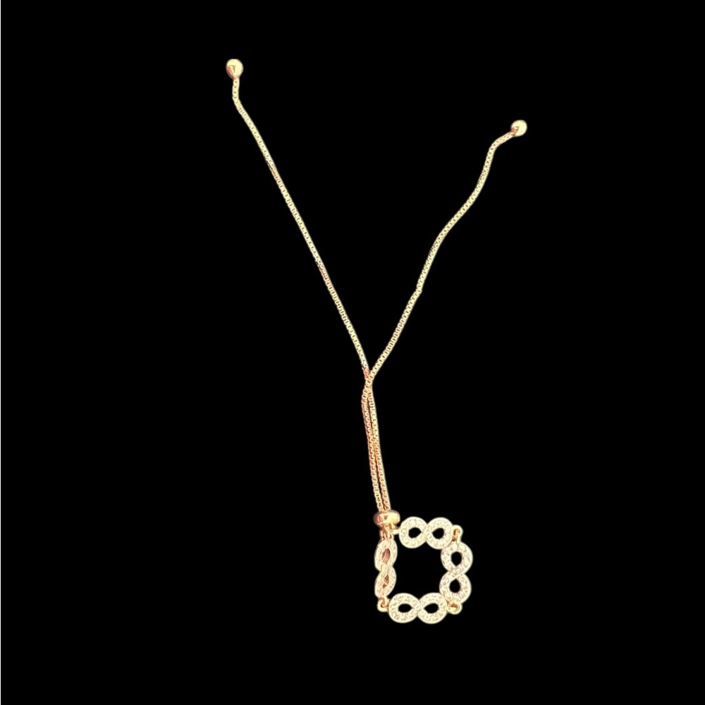 💘18k rose gold plated adjustable bracelet with infinity charms - Picture 4 of 4